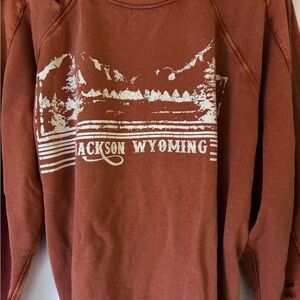 Free people size small Jackson Wyoming distressed Sweatshirt oversized